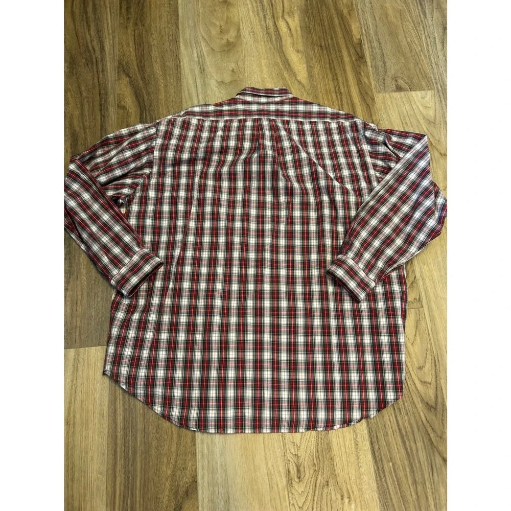 Polo Ralph Lauren Blake Shirt Mens XXL Red White Blue Plaid‎ Cotton Button Down
